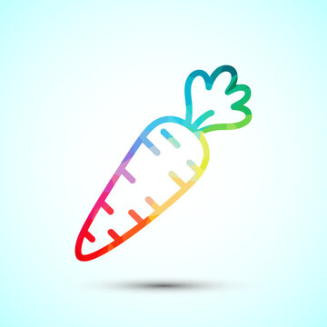 Fresh orange carrot vegetable colorful low poly style vector illustration graphic.