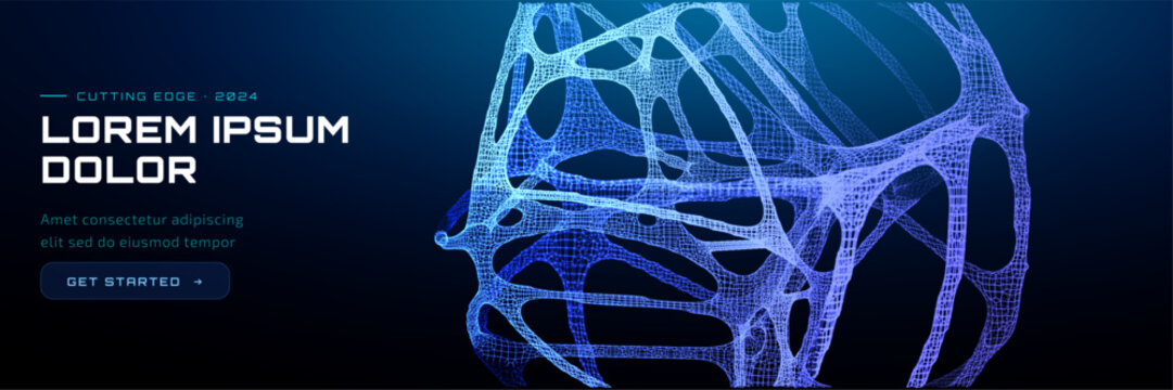 3D abstract brain conexion with AI digital network background. Medical science neuron cell technology for artificial human concept. Data research visualization of neural connections.
