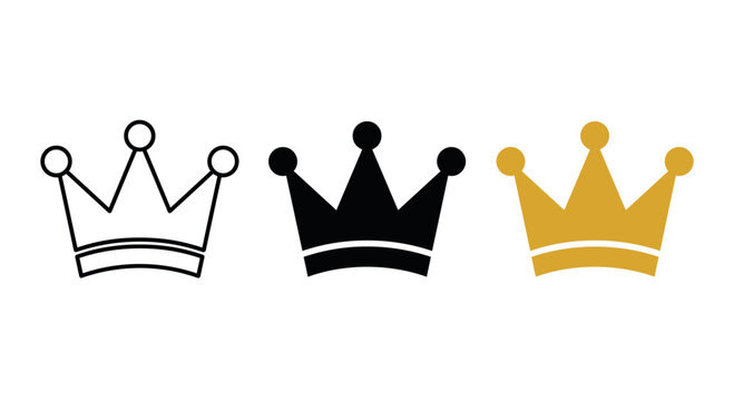 Set of crown icons