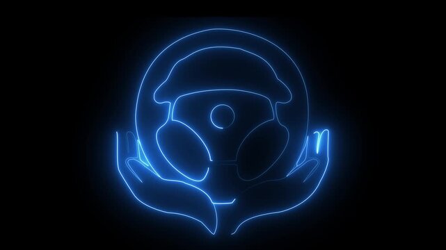 Neon skull crossbones. Glowing danger sign. Digital pirate flag. White line art. Spooky halloween design. Gothic glowing art. Toxic warning symbol. Black background art. Jolly roger video