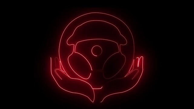 Neon skull crossbones. Glowing danger sign. Digital pirate flag. White line art. Spooky halloween design. Gothic glowing art. Toxic warning symbol. Black background art. Jolly roger video