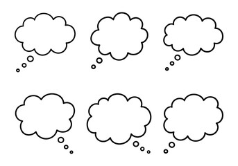 Fototapeta premium Set of thought bubbles isolated on transparent background