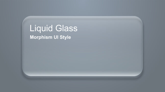 Glass box liquid morphism ui transparent panel, frosted plastic frame - vector