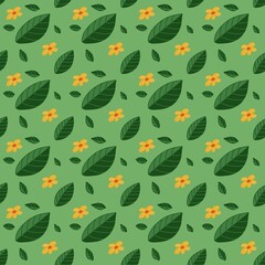 seamless floral pattern featuring stylized dark teal hibiscus blossoms © lamai
