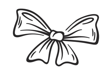 Obraz premium Bow Knot Gift Ribbon Line Art