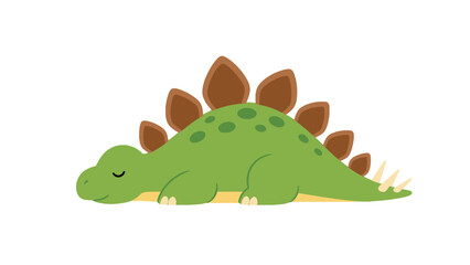 Fototapeta premium Cute green stegosaurus cartoon vector illustration