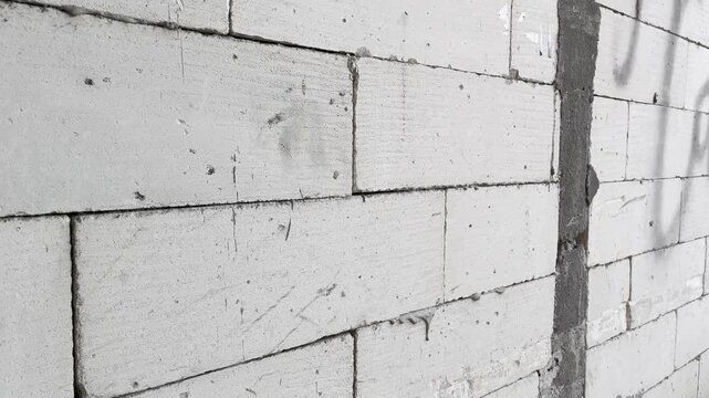 White lightweight concrete block wall texture background