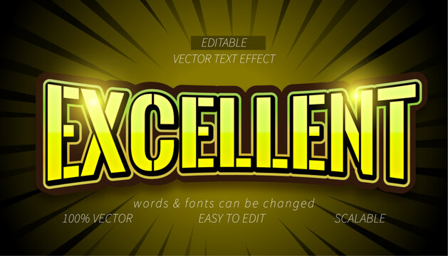 Excellent Editable Vector Text Effect with Bold Yellow Typography