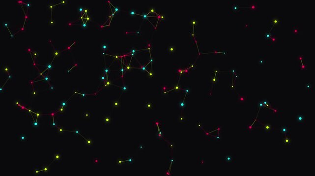 Abstract digital network connection with glowing nodes vector