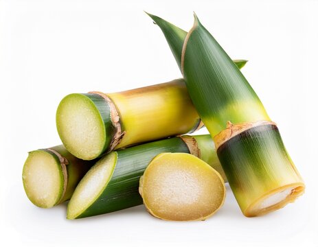 bamboo stems isolated on a white background handful fresh bamboo shoots cutout png