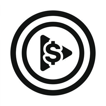 Creator Economy Content Monetization Glyph Icon for Social Media Apps