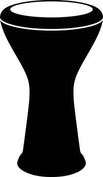 Arabic darbuka goblet drum percussion musical instrument silhouette vector set