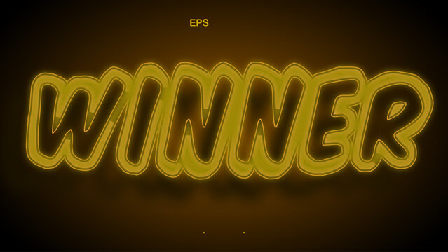Winner Editable 3D Text Effect Typography Template