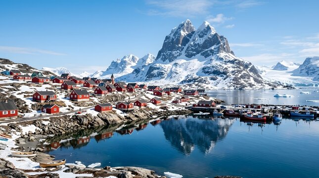 Scenic view of the picturesque fishing village of reine in the lofoten islands of norway during winter