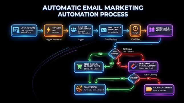 Automatic Email Marketing Automation Process Flowchart