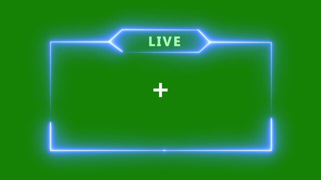live streaming neon text frame animation box frame neon frame live streaming game live Stream overlay animation for live streaming video Titles .