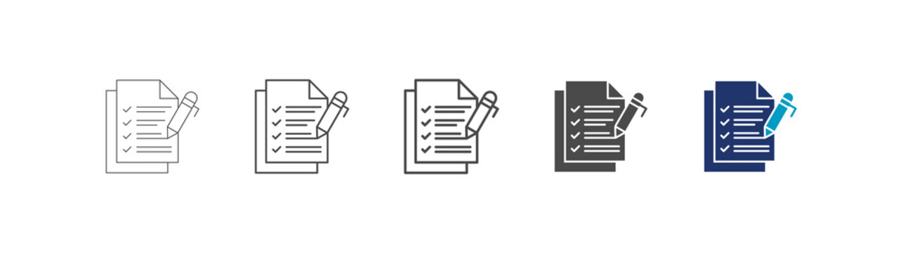 compliance icon set consisting of multiple styles vector illustration. editable stroke