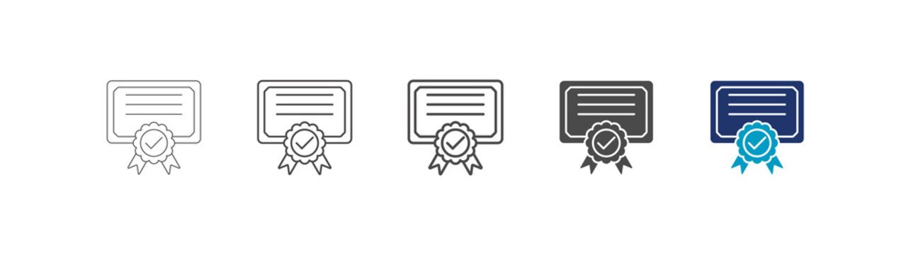 license icon set consisting of multiple styles vector illustration. editable stroke