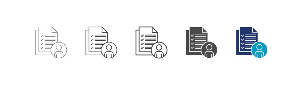 requirement icon set consisting of multiple styles vector illustration. editable stroke