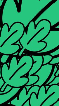 Green Organic Heart Vines Seamless Loop Background