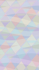 Obraz premium Pastel geometric mosaic pattern with overlapping triangles in soft lavender, blue, mint and peach tones, creating a calm modern abstract backdrop for design projects.
