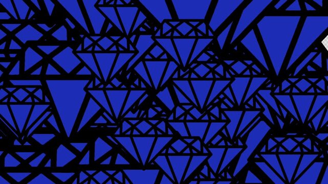 Luxury Blue Diamond Gemstones Geometric Pattern Seamless Loop