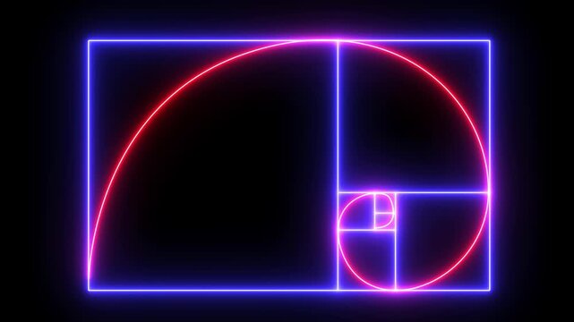 Golden ration. Abstract geometric background.Golden ratio transparent video 