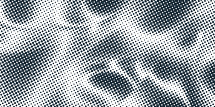Abstract Organic Halftone Dot Texture Background with Fluid Wave Pattern, Monochrome Grunge Vector Design