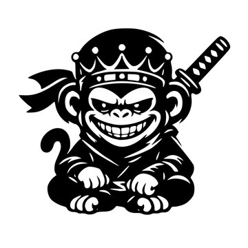 King of monkey vector. Recommended for stiker, logo, or tattoo