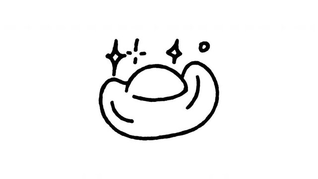 Animated 4K gold sycee with sparkles doodle icon. White hand drawn line art on black and green screen backgrounds for shine Yuanbao ingot, wealth fortune, and Lunar New Year prosperity edits.