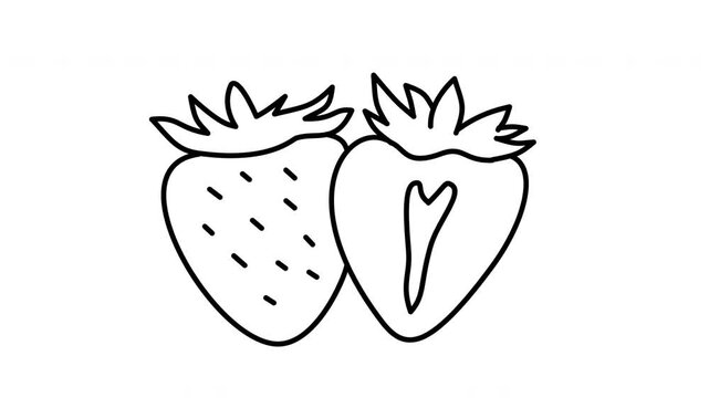 strawberry coloring page doodle