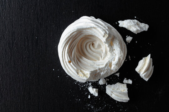Broken meringue for making mini Pavlova desserts.