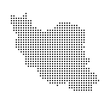 Iran Dots Digital Map Blue Color Vector Illustration