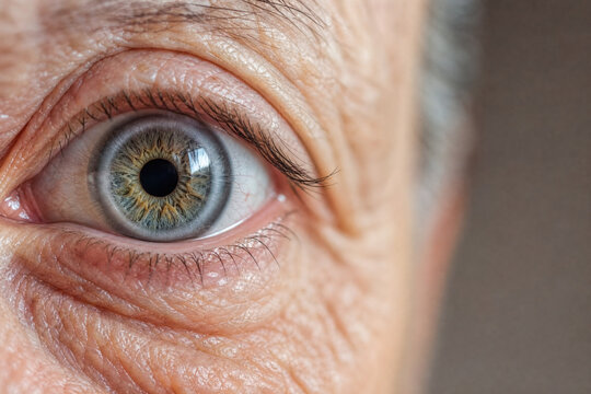 Arcus Senilis in Older Adult Eye Close Up Showing Peripheral Corneal Ring