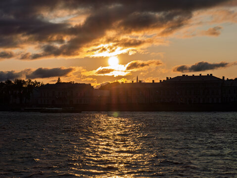 Sunset Over Water in Stunning Saint Petersburg