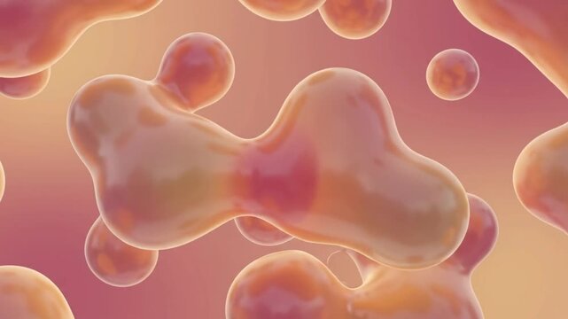 Abstract 3D Rendering of Mycoplasma Bacteria Cells on Pink Background