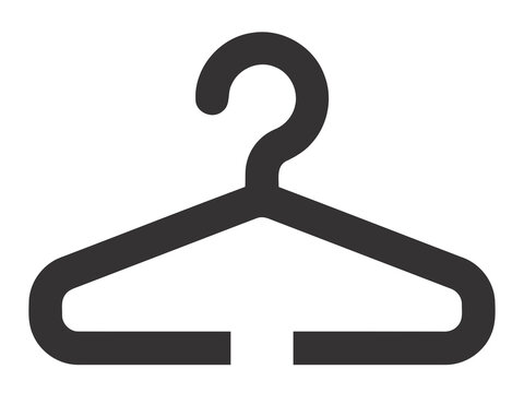 Black wire clothes hanger icon isolated