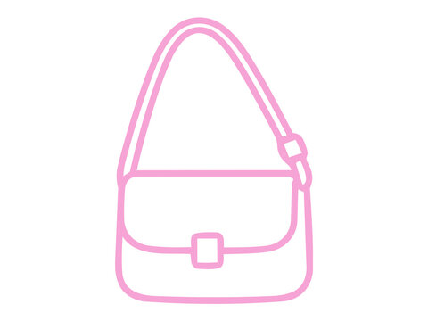 Pink handbag or shoulder bag vector illustration