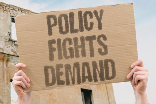 "Policy Fights Demand" Border rules conflict with economic needs. CONFLICT. DEMAND. POLICY. ECONOMY. REGULATION.