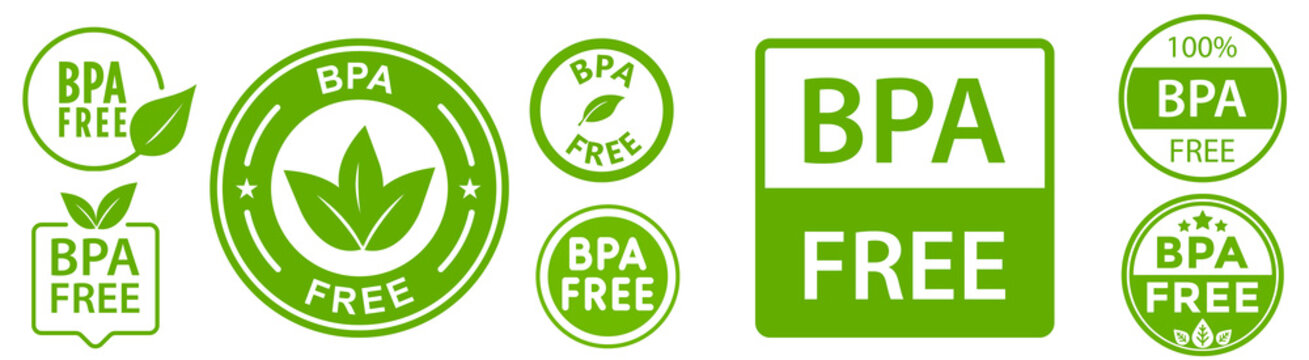 BPA Free Badge Collection PNG &ndash; Bisphenol A Free Labels, Eco Packaging Icons and Safe Product Certification Badges