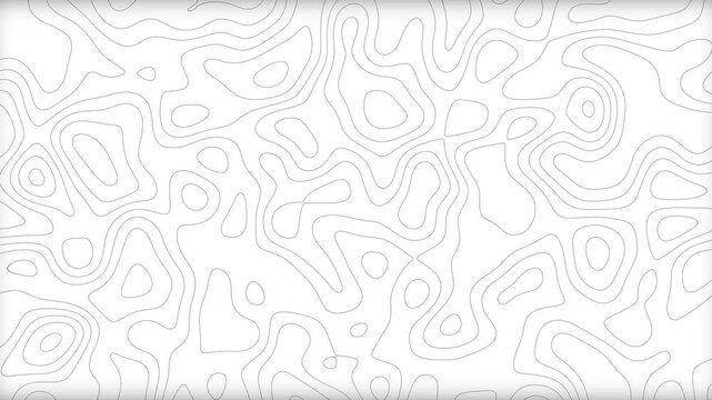 Abstract Flowing Topographic Contour Lines Animation on Black Background with Alpha Channel | Seamless Terrain Elevation Map Loop