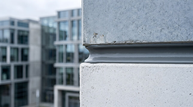 concrete expansion joint detail | modern building facade maintenance | waterproof sealant on exterior wall | commercial architecture structural engineering