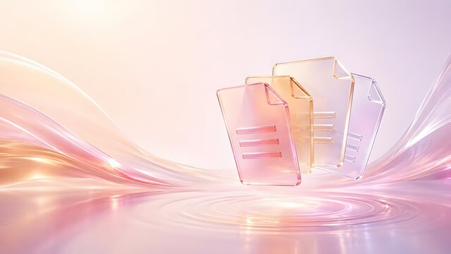 Abstract floating geometric shapes and objects with a minimalist aesthetic