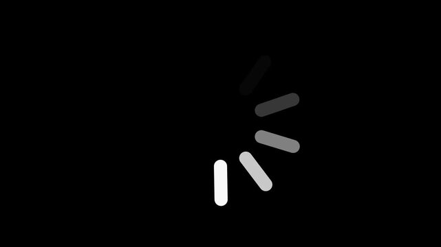 Circular Loading Spinner Icon Animation, Animated Loading Progress Indicator on White and Transparent Background
