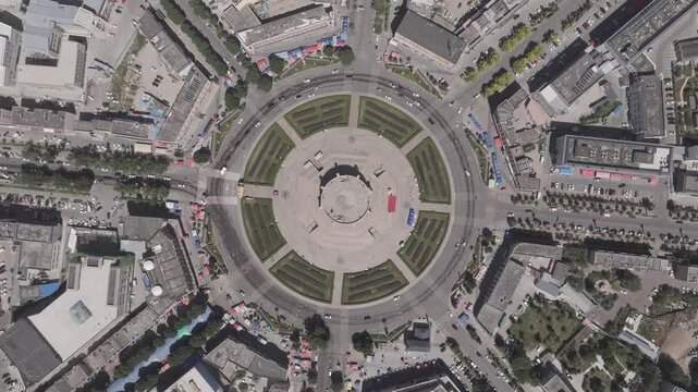 Tekes Bagua city with no traffic lights in Ili, Xinjiang, China.