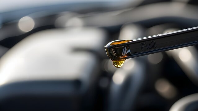 Checking motorcycle engine oil level with dipstick for optimal performance.	