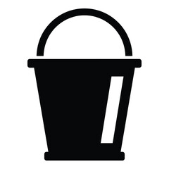 Black bucket icon isolated on white background © Sajid