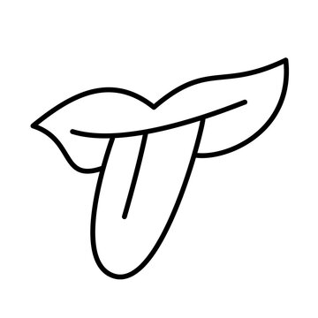 lips and tongue sticking out doodle sketch art