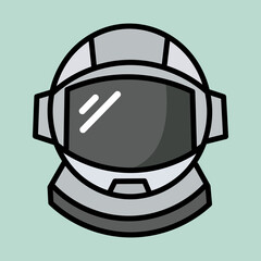 Fototapeta premium Astronaut Spacesuit Helmet Front View Vector Illustration