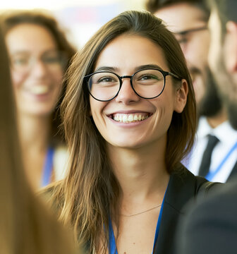 Teen students build networking experience at a trade show, practicing communication, meeting people, and exploring future career paths.